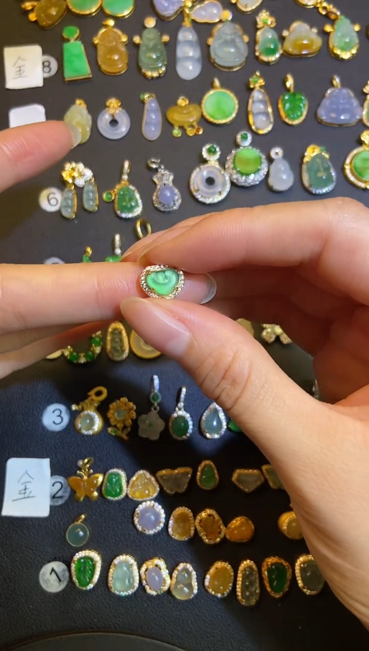 吊坠(不含链)银S925镶嵌翡翠1