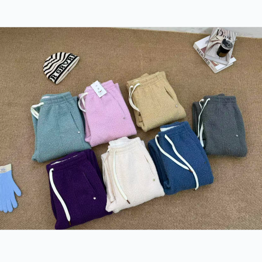 （雪落）egg鸡蛋家羊毛裤阔腿加绒加厚防风休闲韩系百搭保暖羊毛裤