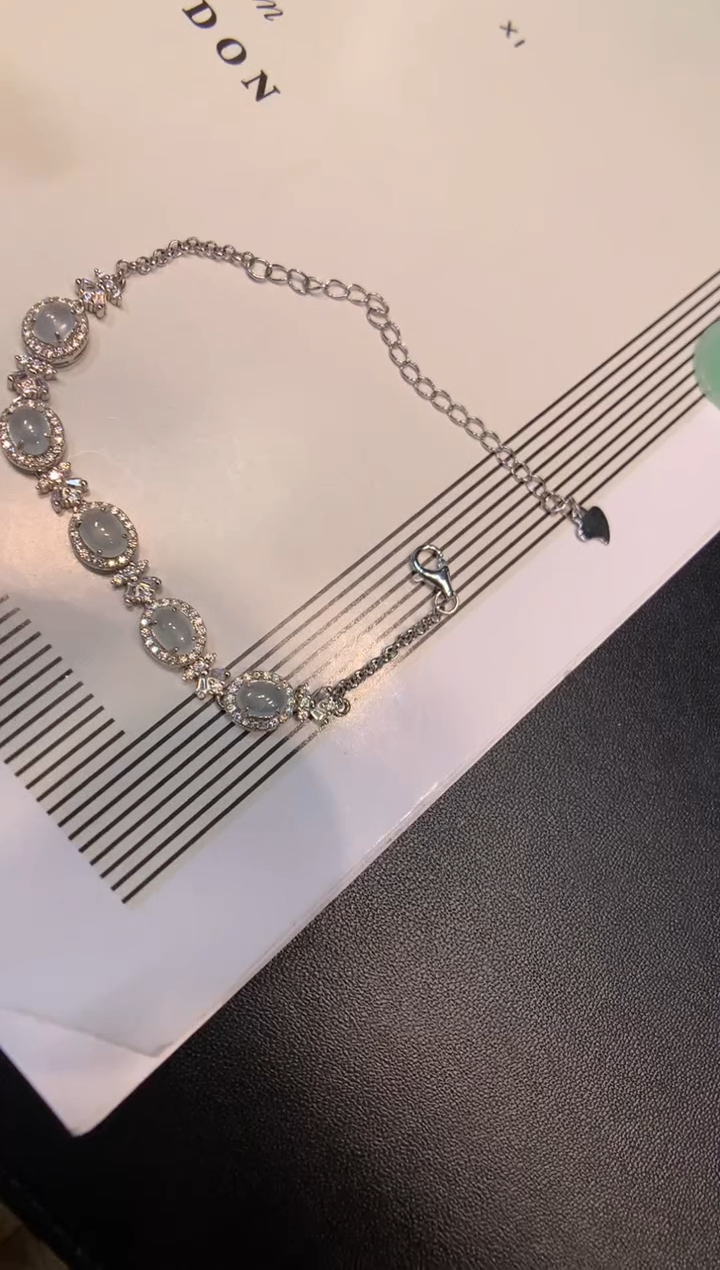 银S925镶嵌手链翡翠手链