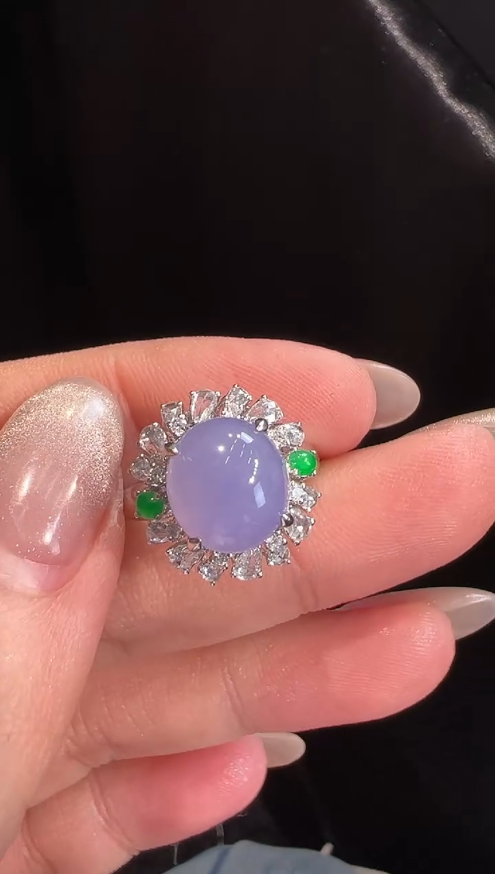 【闪购商品】翡翠戒指18K金镶嵌戒指