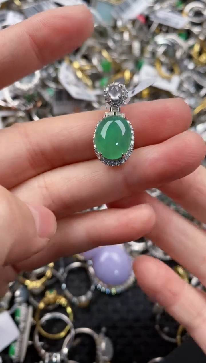 银S925镶嵌戒指翡翠888                  2