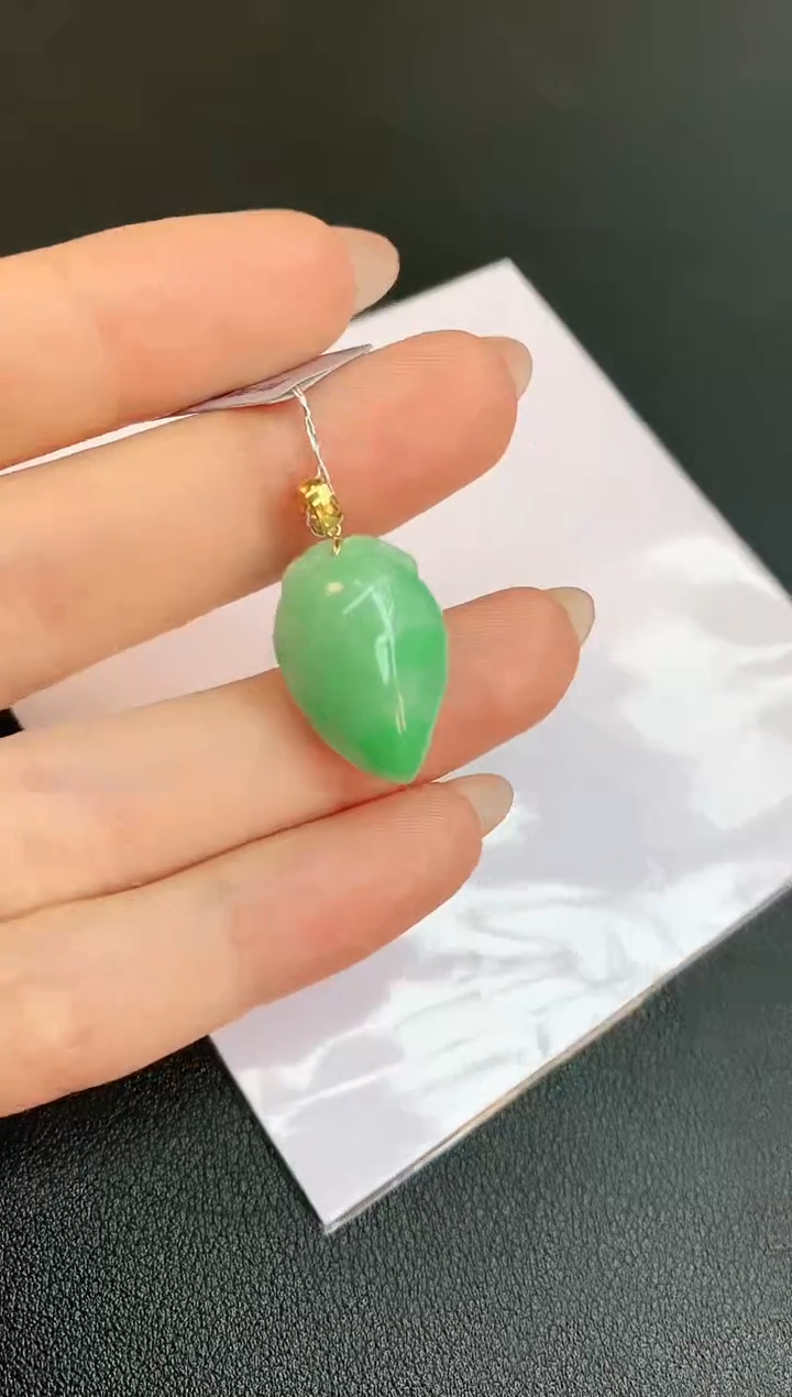 【闪购商品】翡翠颈饰18K金镶嵌赠礼盒证书 珍珍