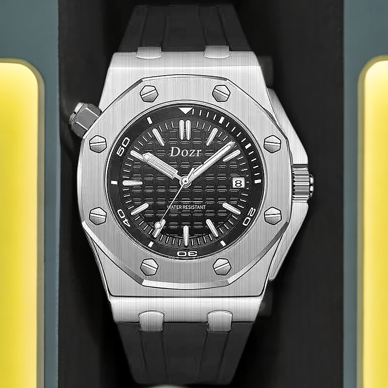 【新春补贴】--DOZR黄嘉橡树--全新夜光防水男款商务手表-9