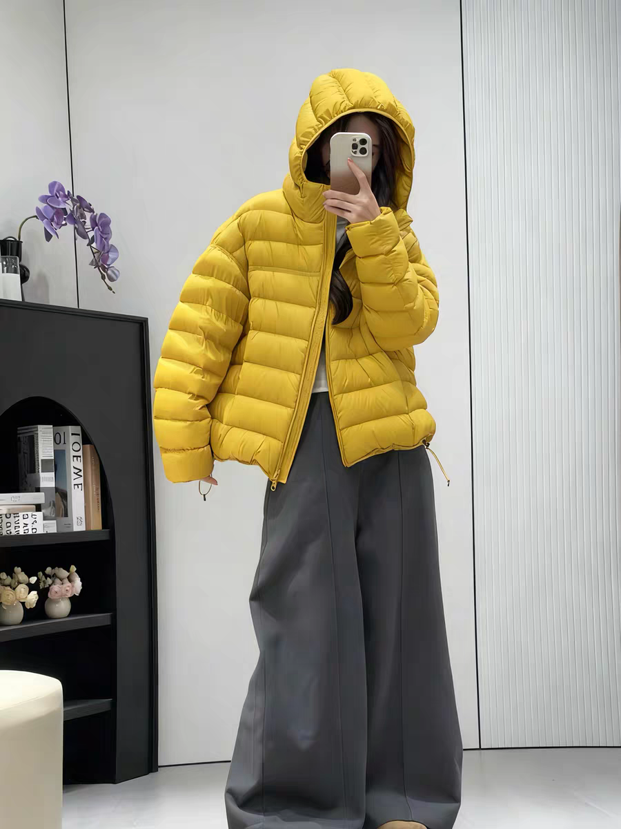 2025韩版小个子连帽轻薄保暖短款白鸭绒羽绒服女冬季外套wu