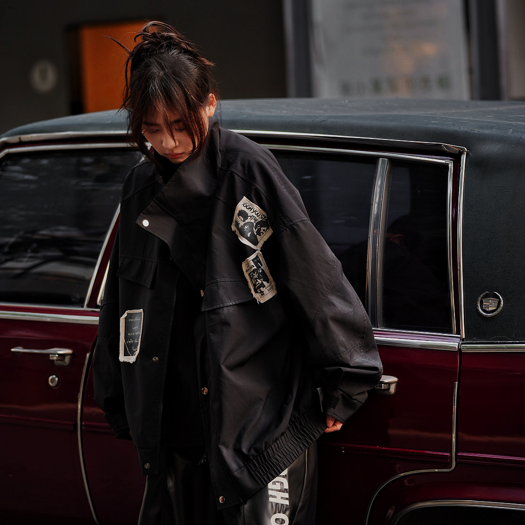 新8F/25飞行员bomber免烫夹克贴布绣宽松短款棉衣美式棒球棉服潮