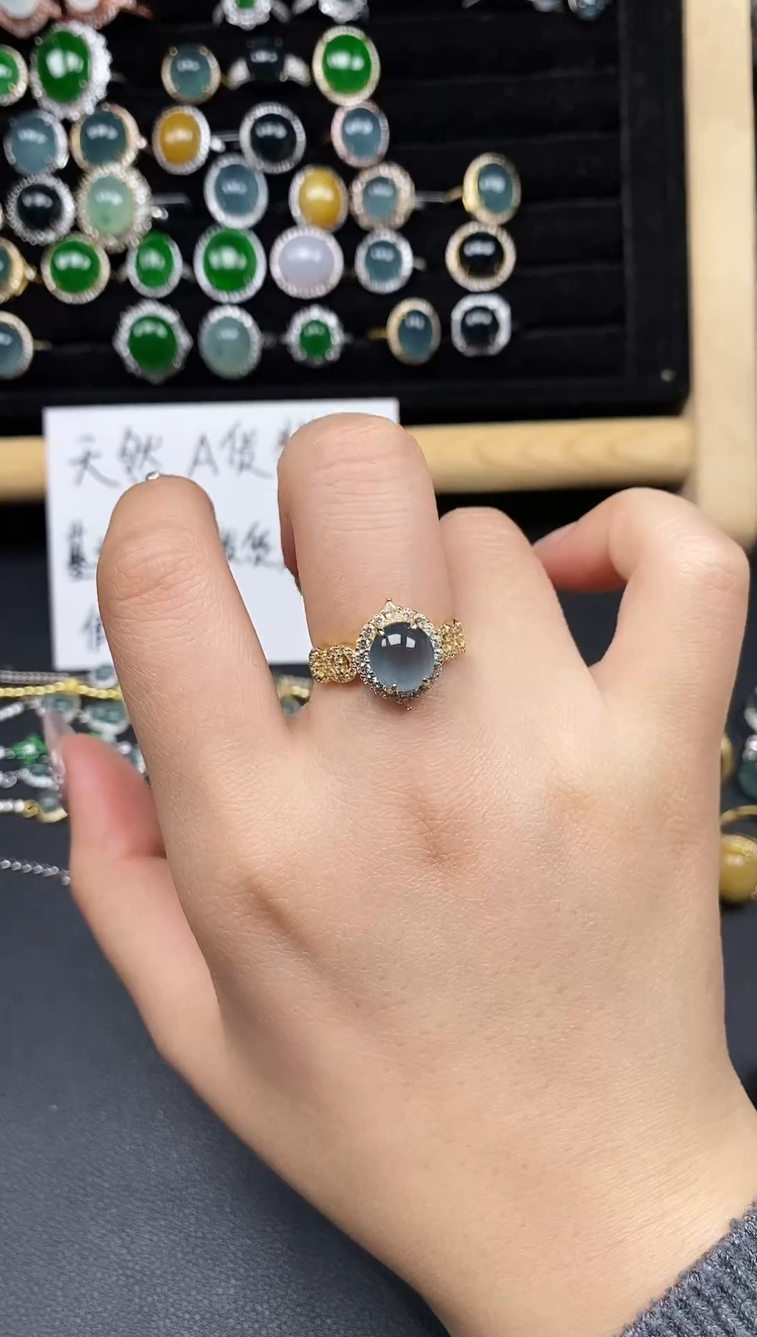 银S925镶嵌戒指翡翠111