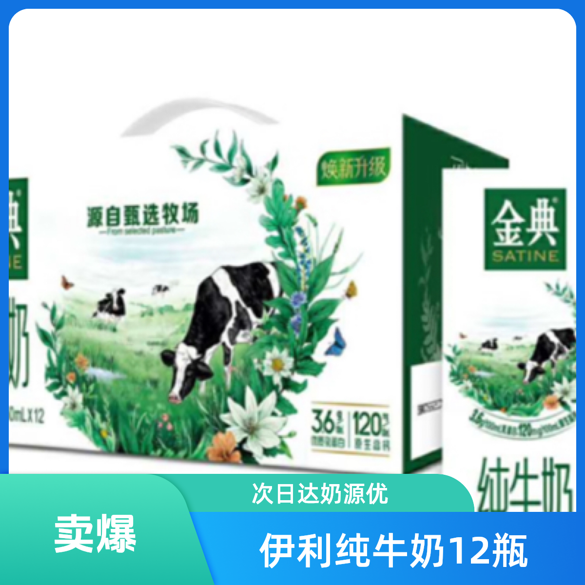 【9月产】伊利纯牛奶/金典纯牛奶250ml*12瓶原生高钙    京东次日达