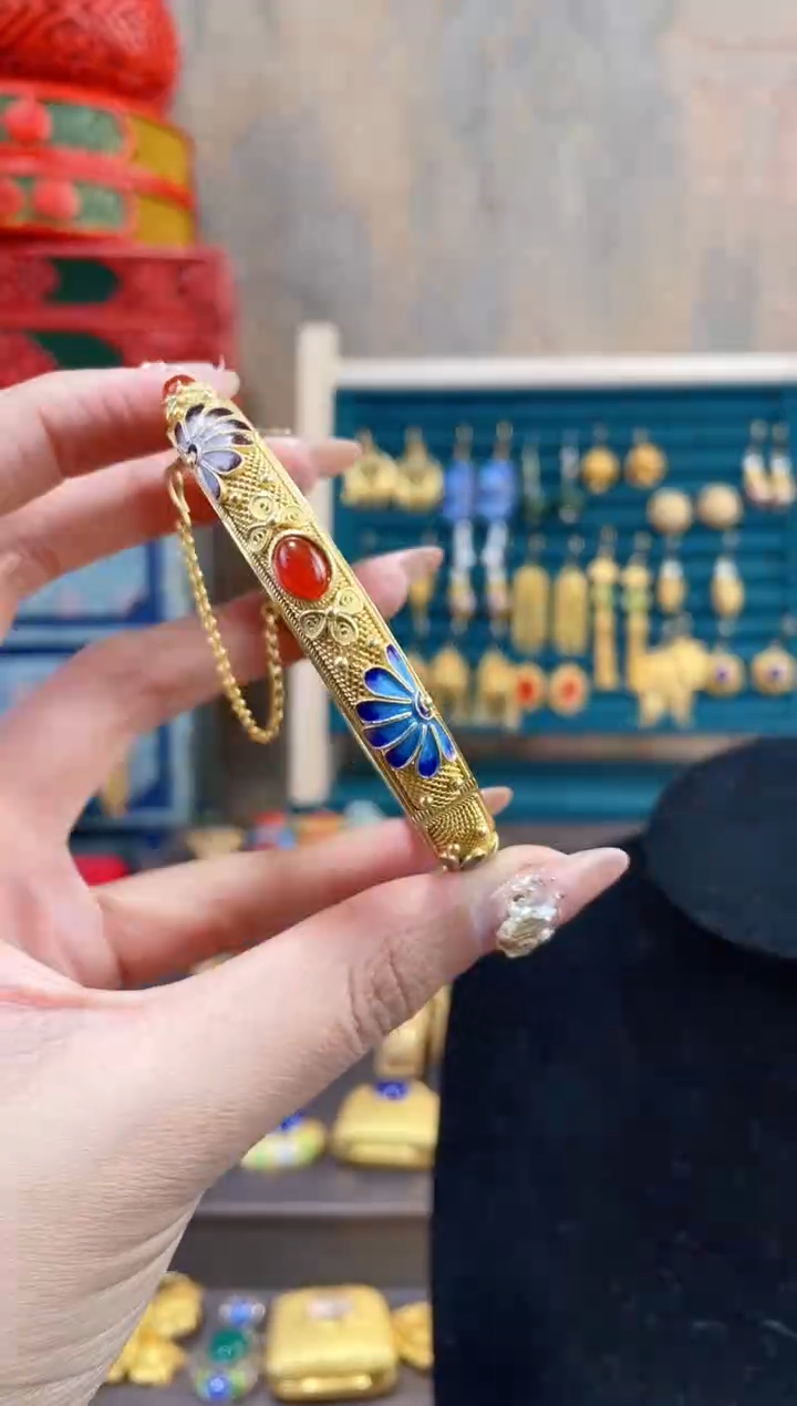 【闪购商品】非遗绝技花丝镶嵌镯子