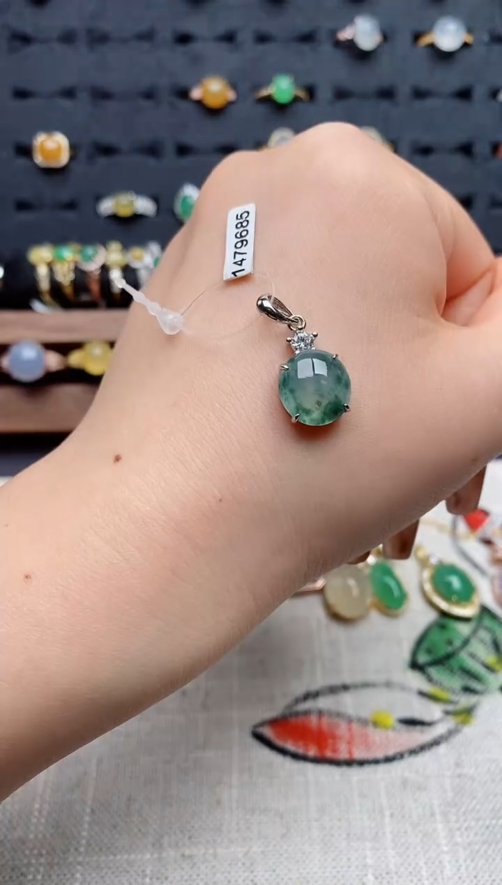 银S925镶嵌戒指翡翠.