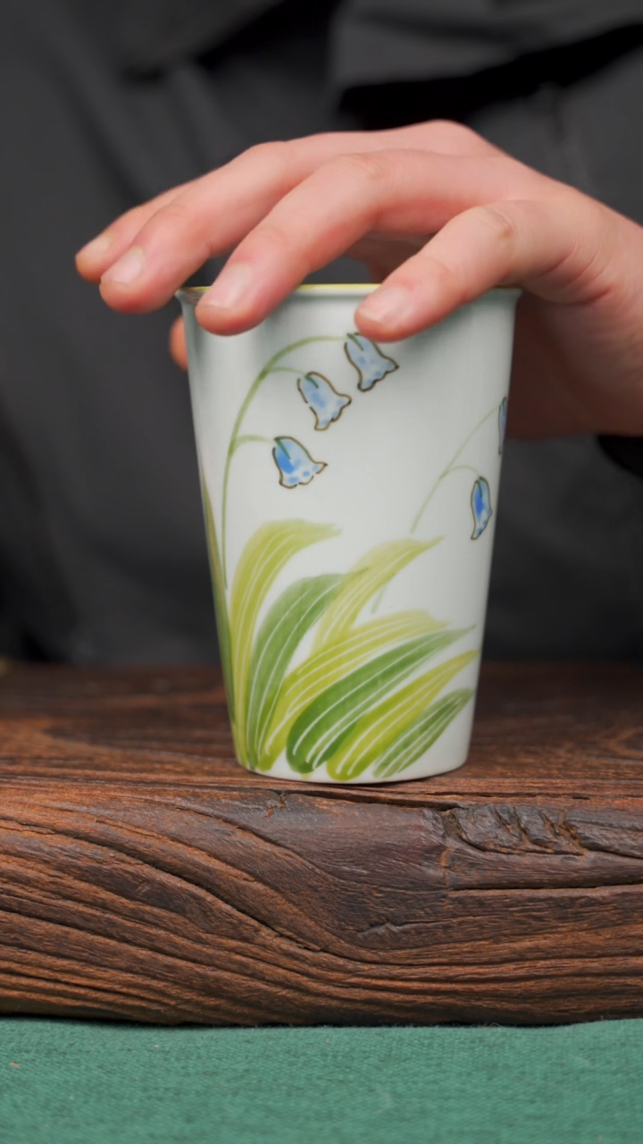 【闪购商品】瓷片200寻一缕瓷香杯釉下手工手绘瓷器