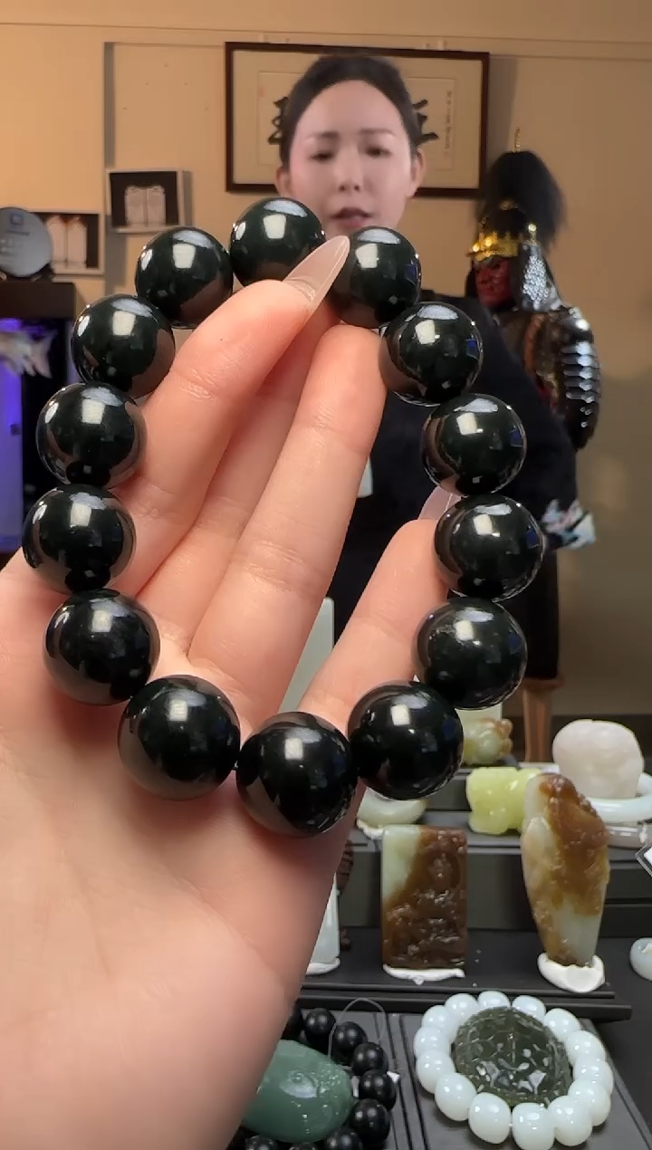 【闪购商品】和田玉青玉圆珠未镶嵌手串