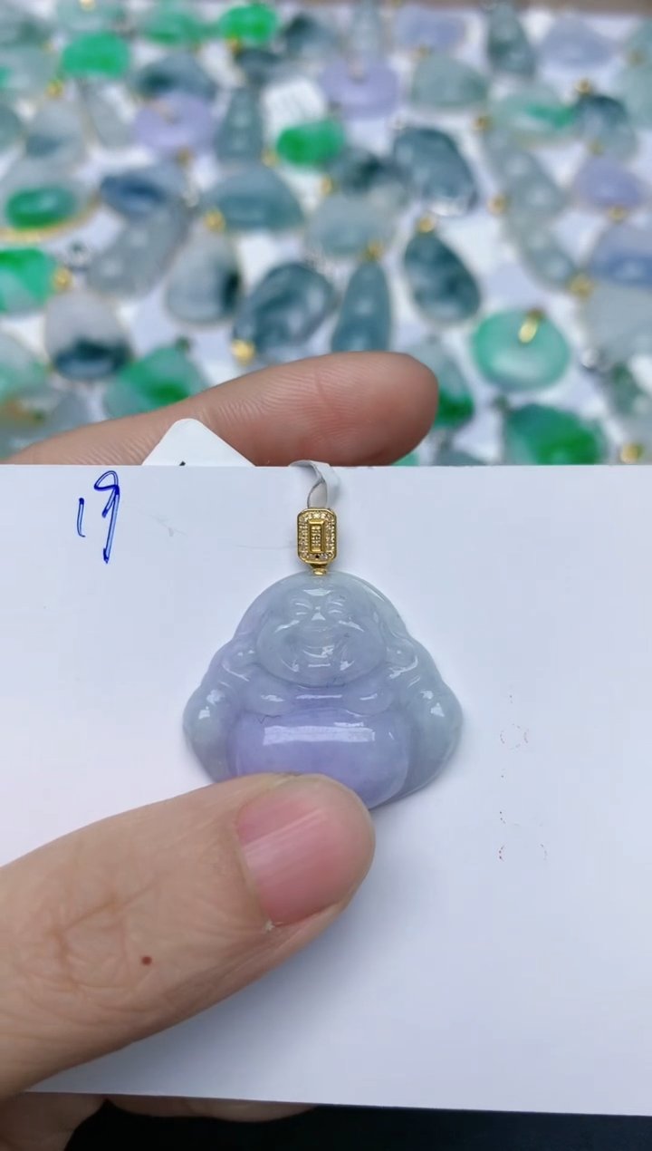 【闪购商品】翡翠颈饰18K金镶嵌天然翡翠A货    