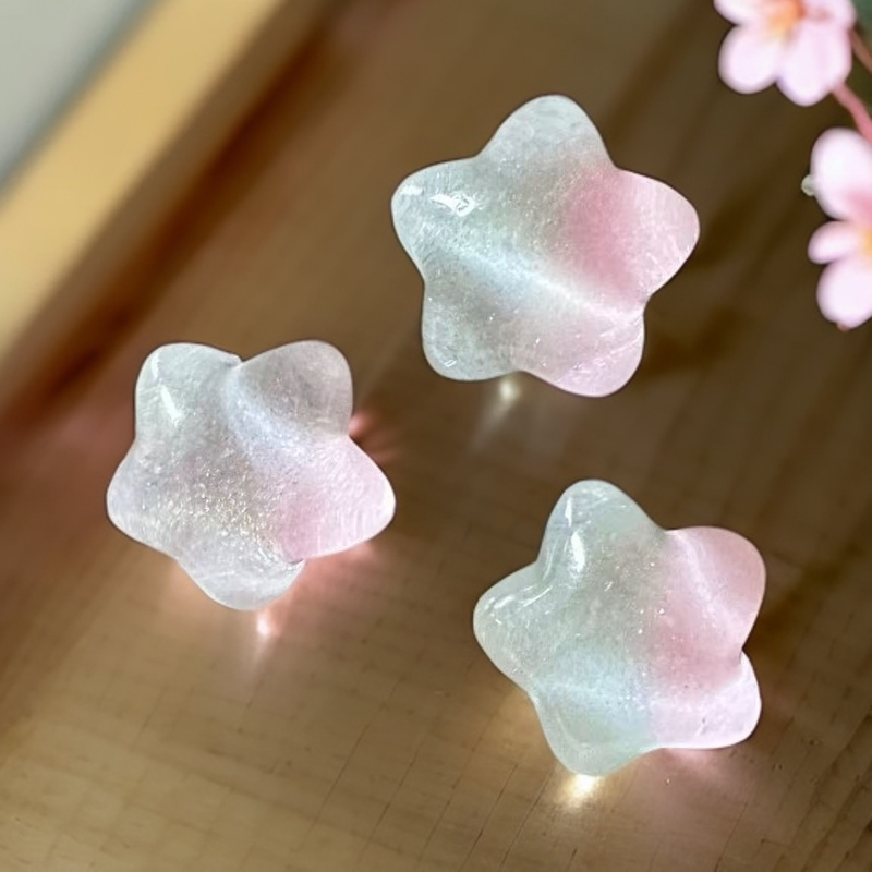 【渐变粉星星三个】树脂萤火虫夜光冰箱贴纪念品磁铁装饰留念礼品