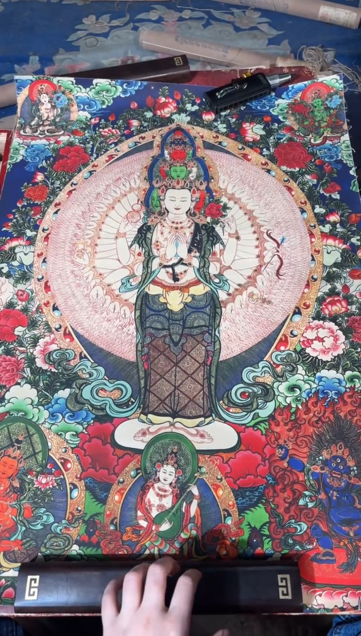 卷轴画龙妹的唐卡tk16