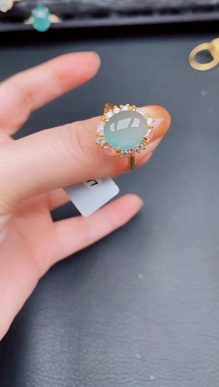 【闪购商品】翡翠戒指银S925镶嵌天然a货翡翠265