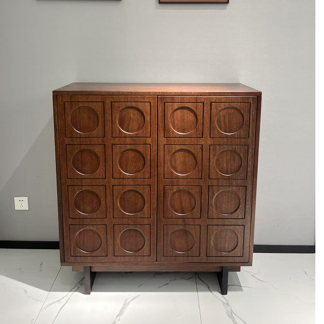 现代极简中古风收纳柜鞋柜展示柜