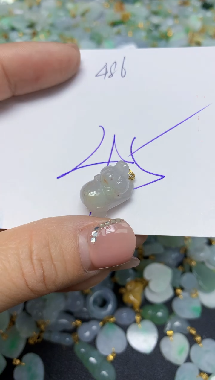 【闪购商品】翡翠挂件18K金镶嵌 天然翡翠A货