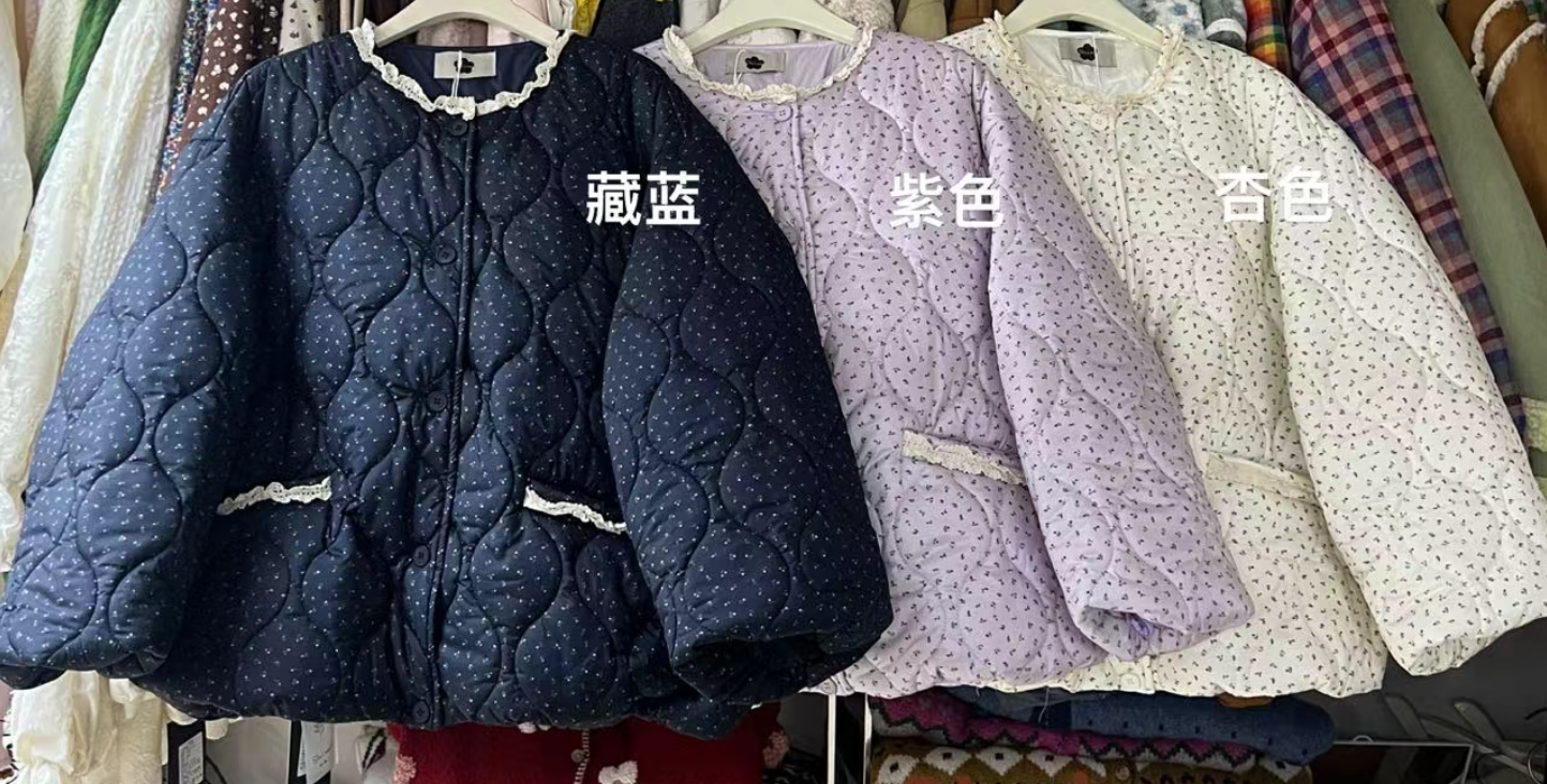 米多多 ZXW-7565-日系加厚碎花外套