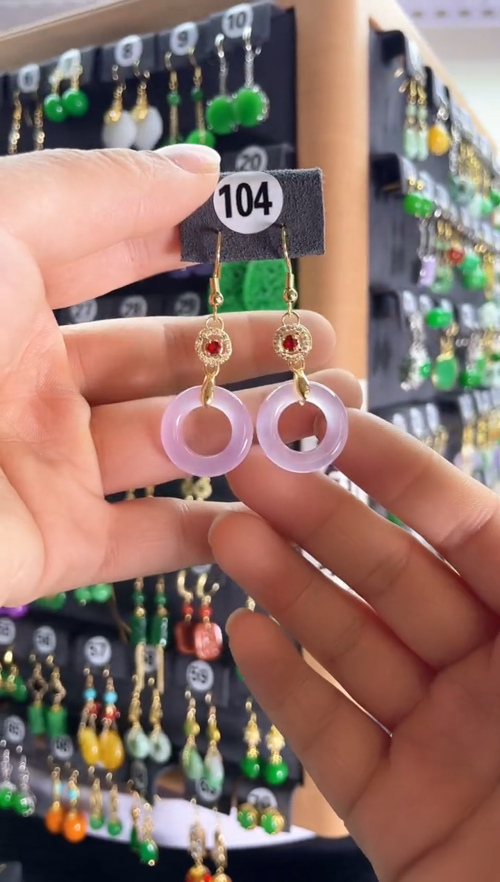 【闪购商品】翡翠耳饰银S925镶嵌104    