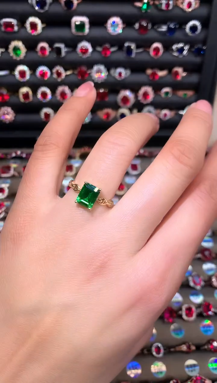 【闪购商品】透辉石戒指银S925镶嵌79金