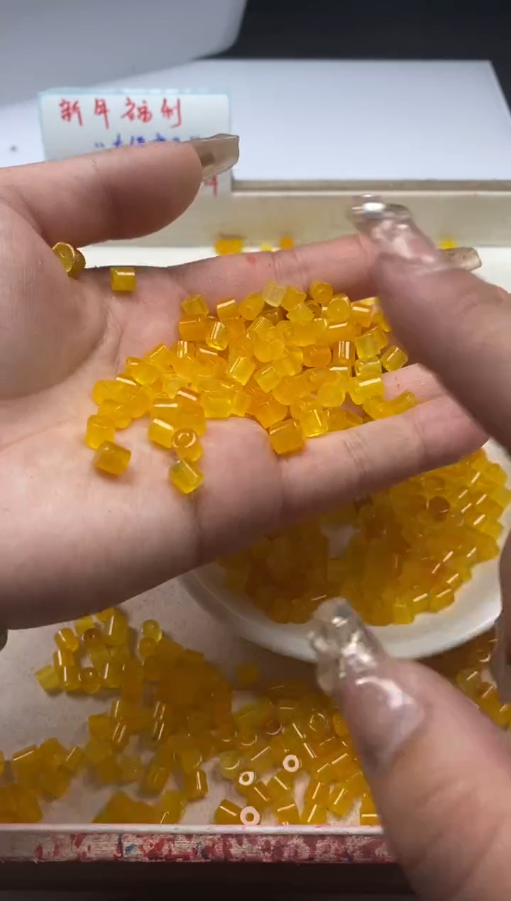 【闪购商品】玛瑙/玉髓颈饰未镶嵌w1411黄翡色桶珠5mm*30颗