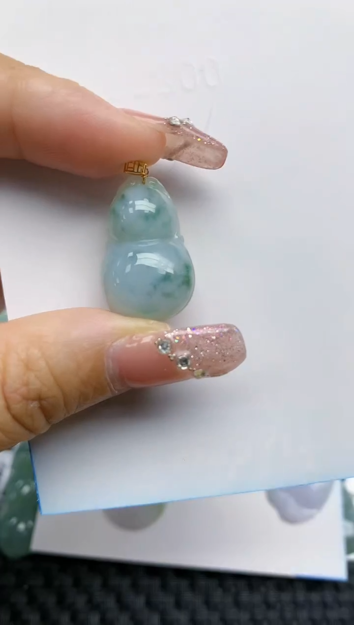 【闪购商品】翡翠颈饰18K金镶嵌天然A货翡翠 12