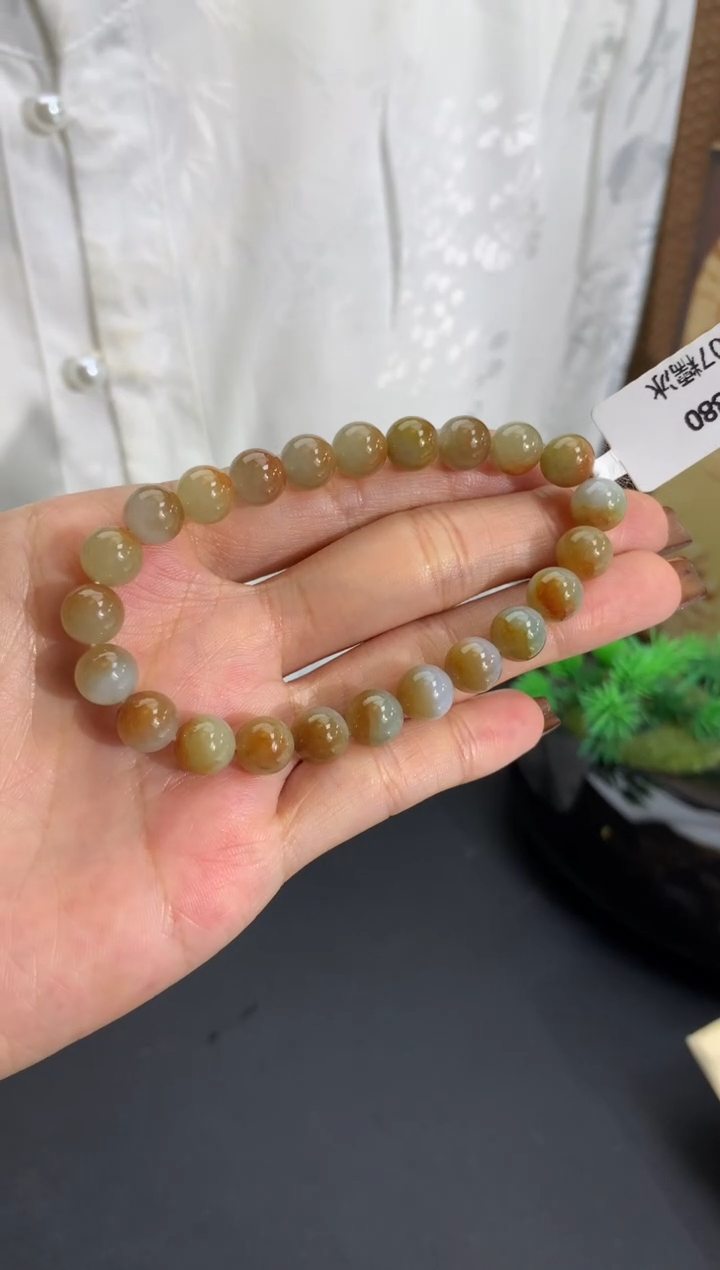 未镶嵌手串翡翠卡8mm