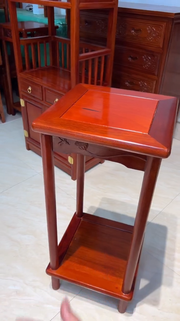 紫檀木类家具瑕疵刚果花梨花架