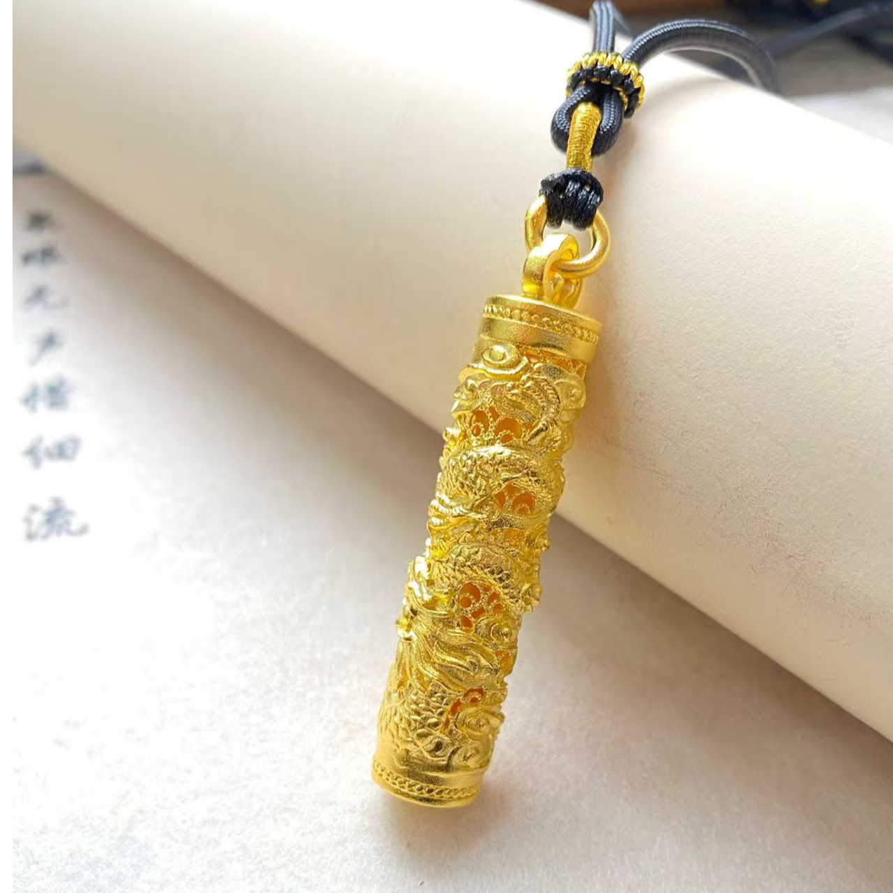 吊坠足银 非金属  足银  龙柱吊坠项链