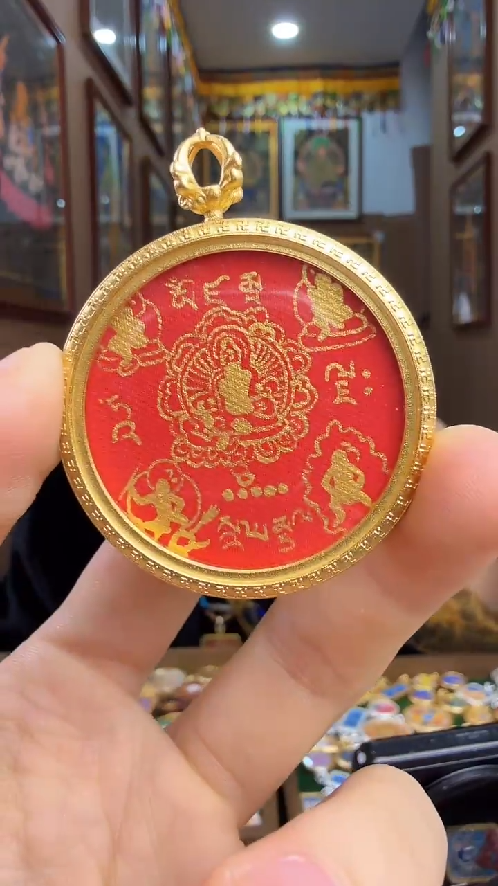 吊坠五路财神无相身-纯手绘唐卡