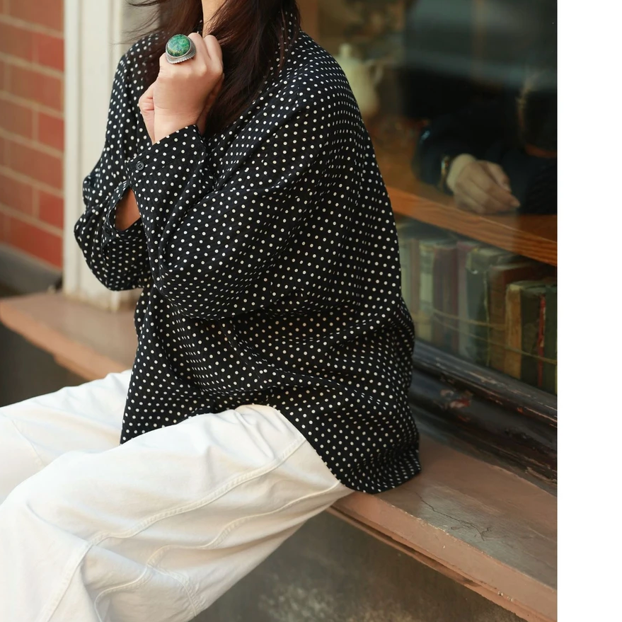 【柒柒推荐】520波点 衬衫  复古气质时尚百搭夏季宽松款