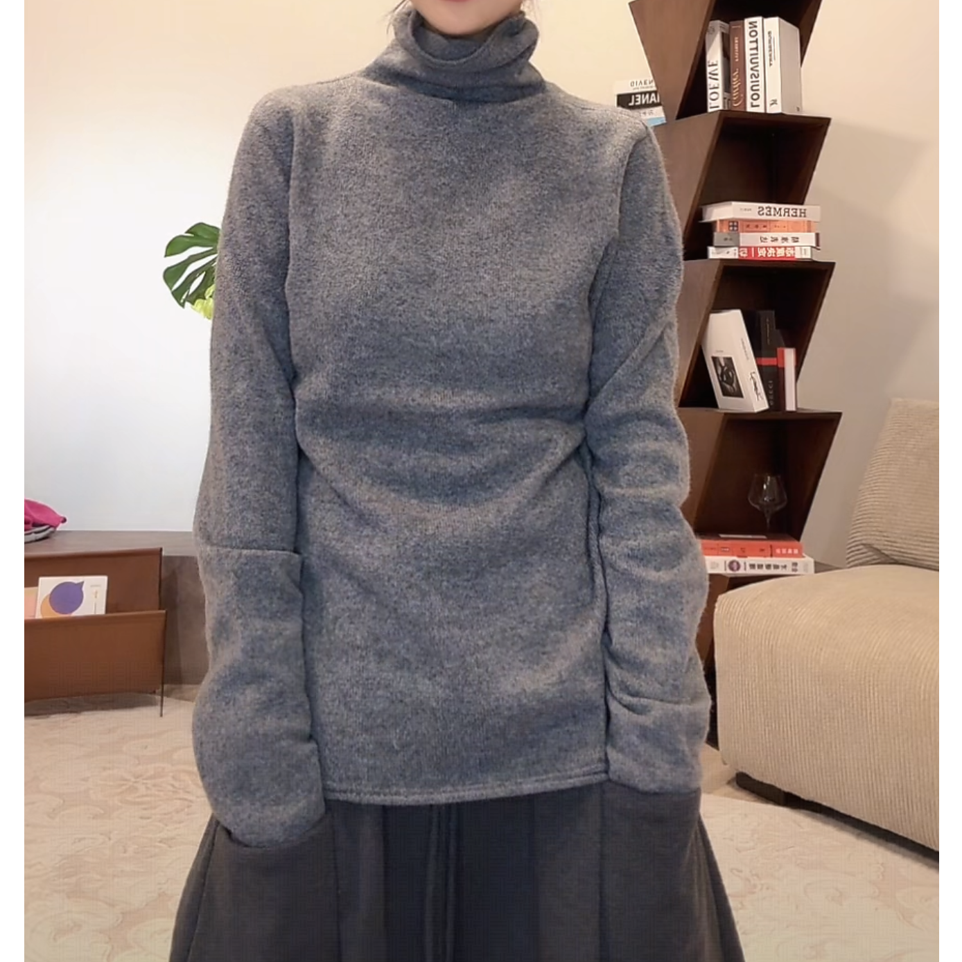 ZUOXIAOQI【现货】羽毛中领打底衫41（衣长58-60/胸围84-88）