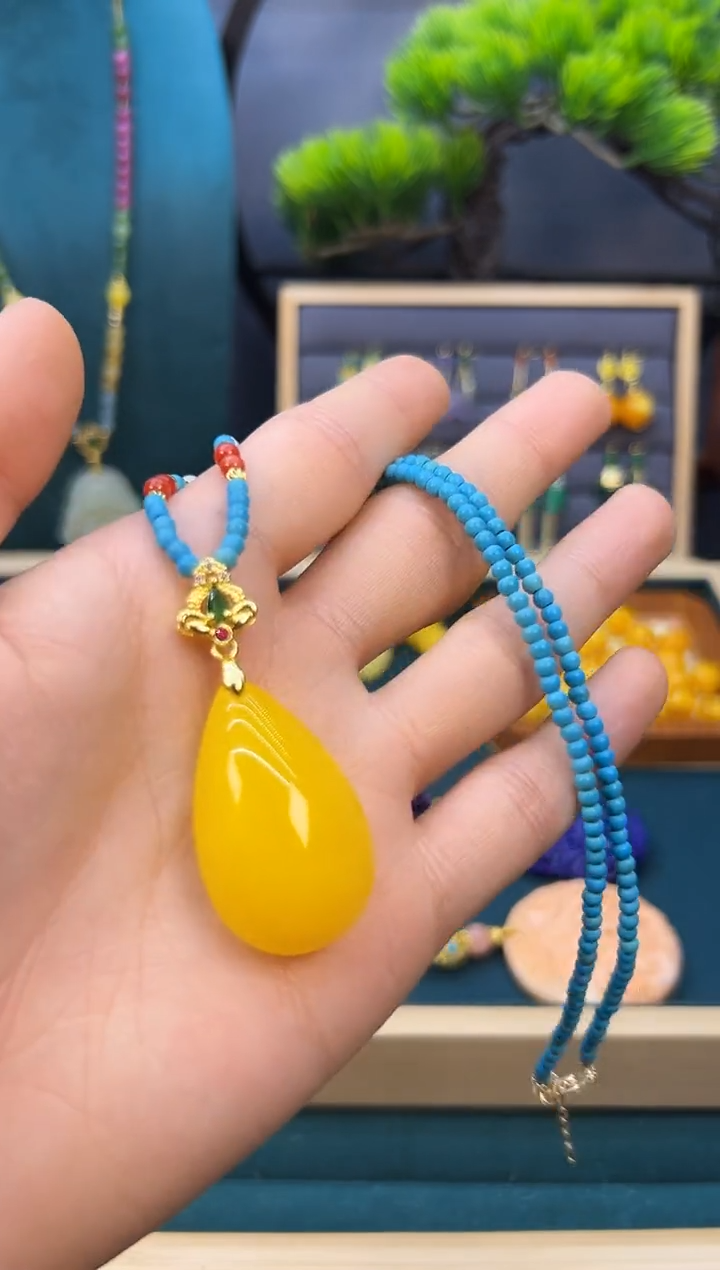 【闪购商品】蜜蜡耳饰14K金镶嵌X300        