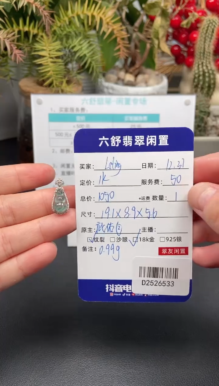 颈饰18K金镶嵌翡翠L****gD2526533