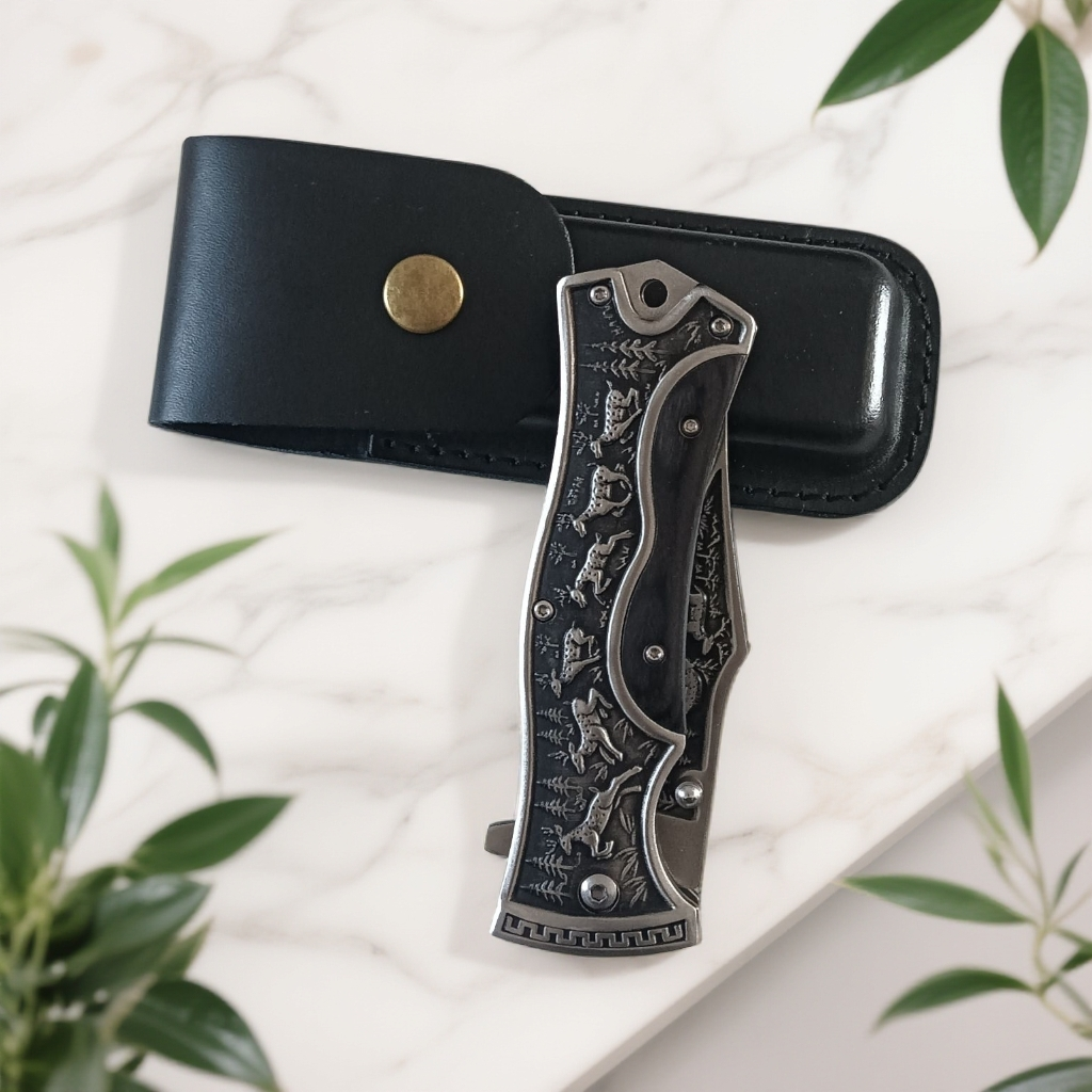 新疆西藏包邮高硬度高锋利度3D立体雕花多功能折叠水果刀