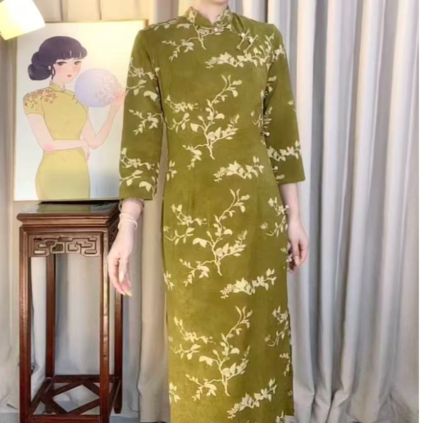 【宝来】旗袍显瘦气质小个子修身日常日常中国风优雅秋季印花