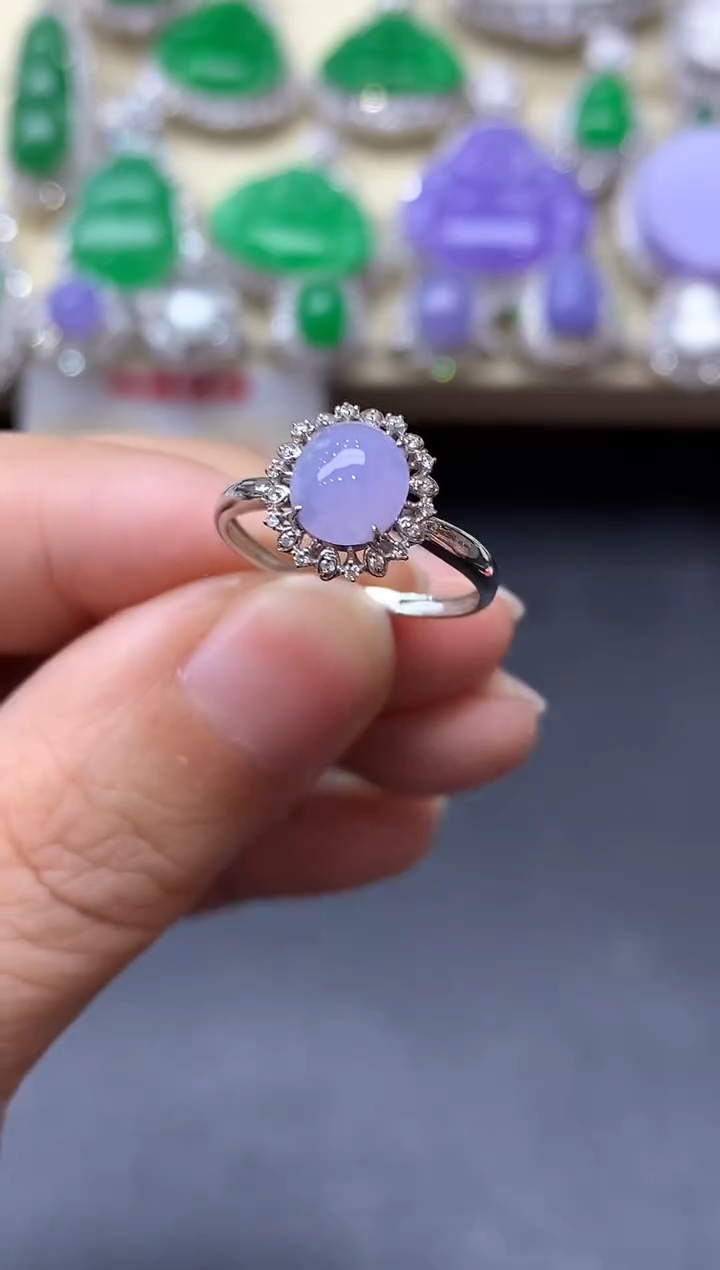 18K金镶嵌戒指翡翠307中国好珍宝