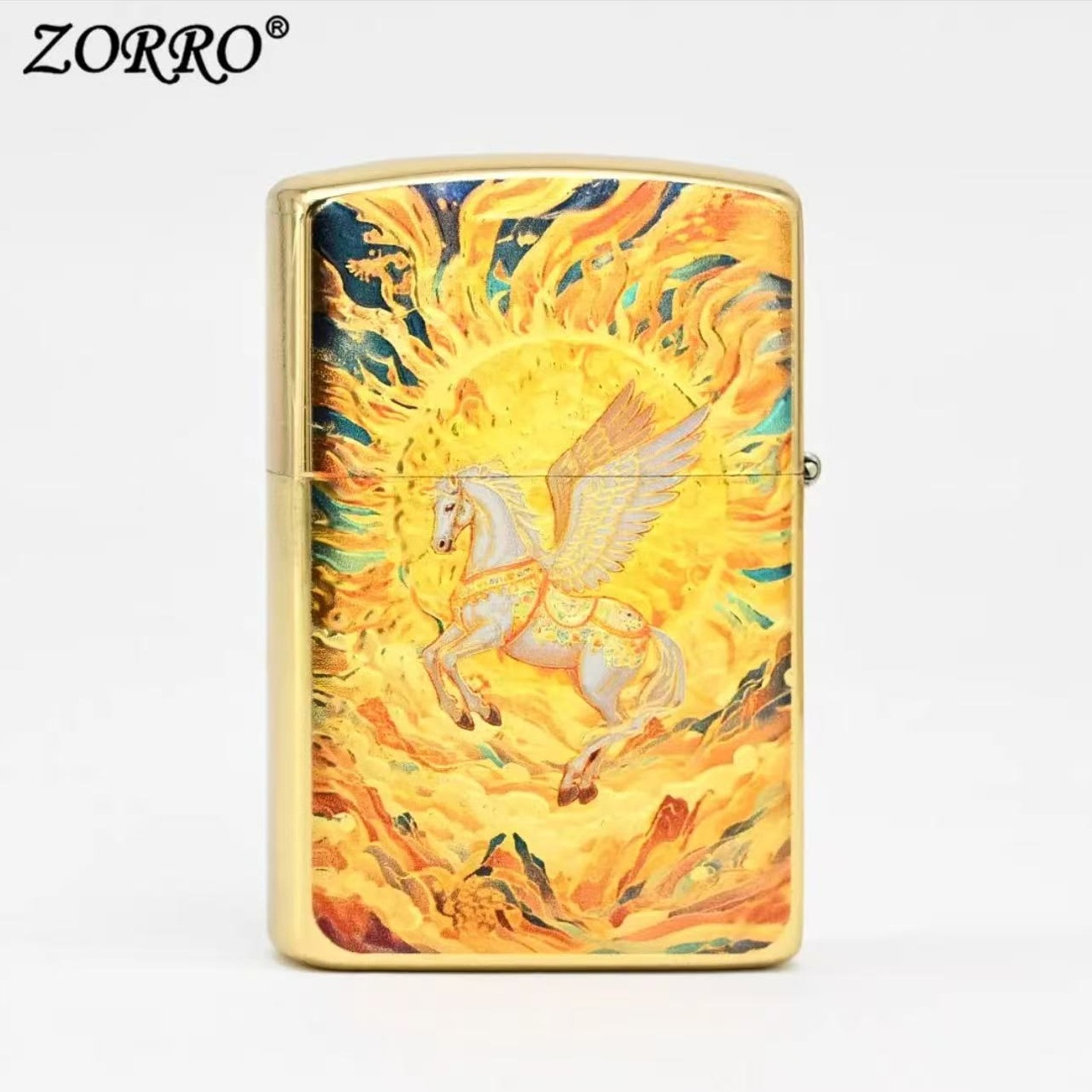 EIFFEL/埃菲尔九色天马镀金彩绘防风打火机国潮金色男士个性创意