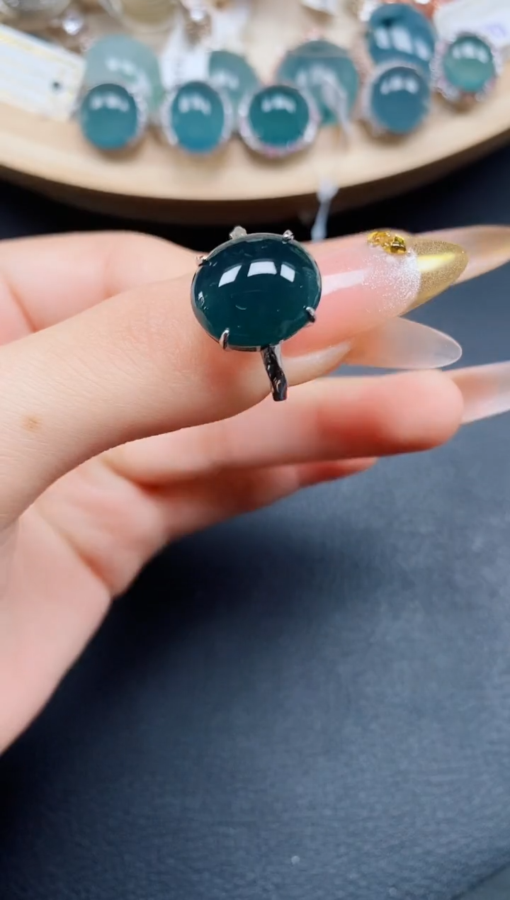【闪购商品】翡翠戒指银S925镶嵌翡翠