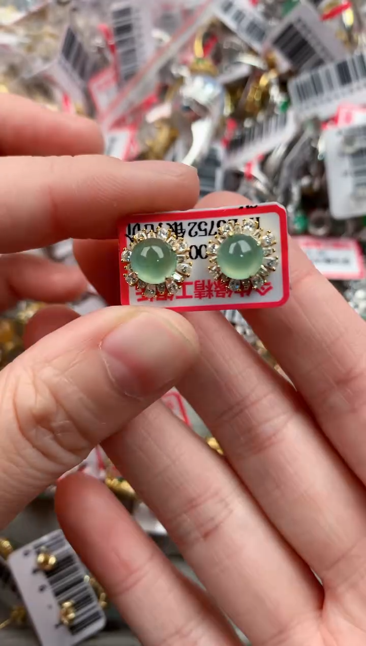 银S925镶嵌戒指翡翠222---9