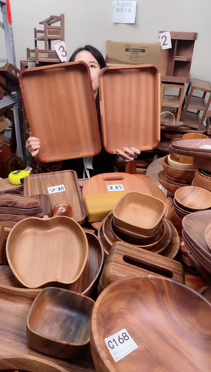 木 乌檀木圆角托盘39*29*5cm 