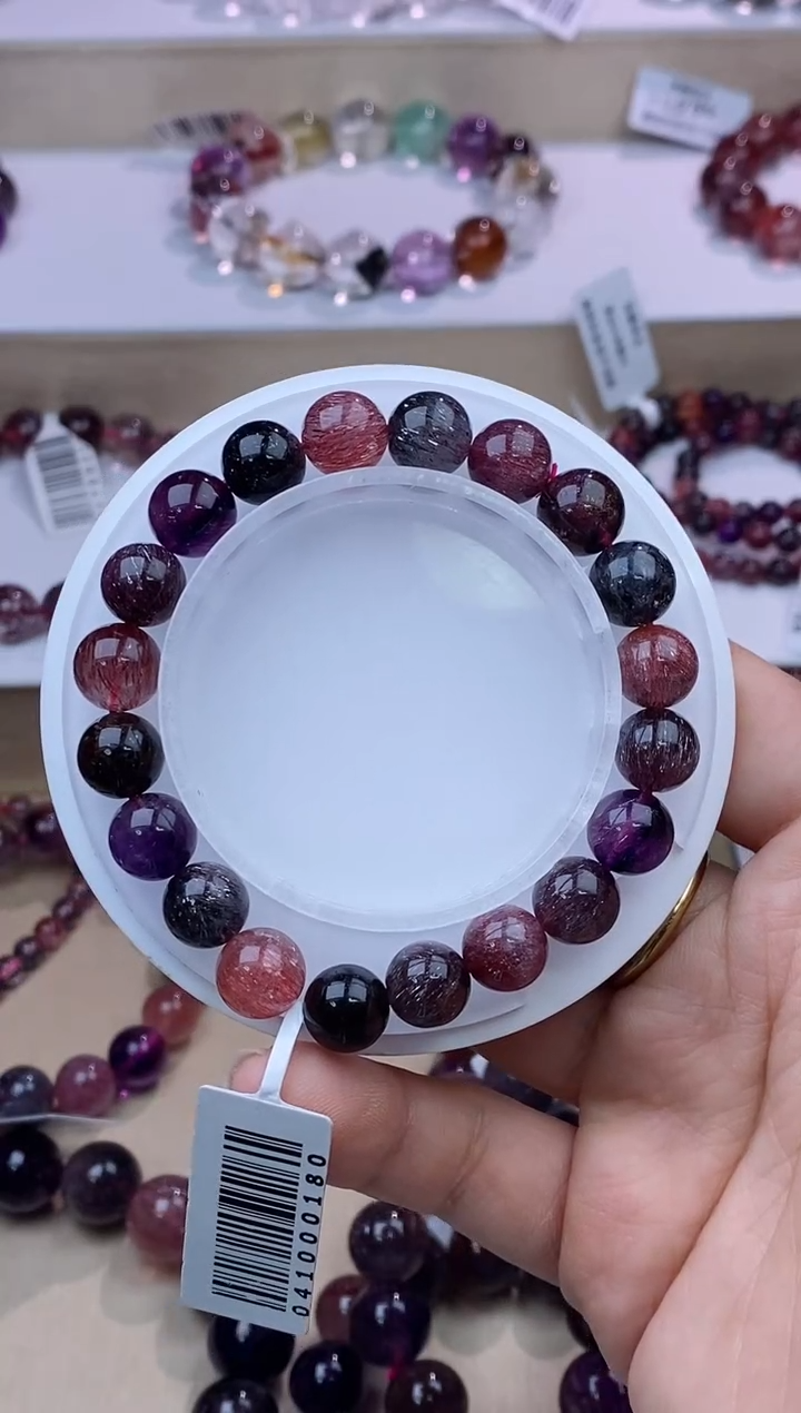 水晶手链未镶嵌黑加仑超七9m+