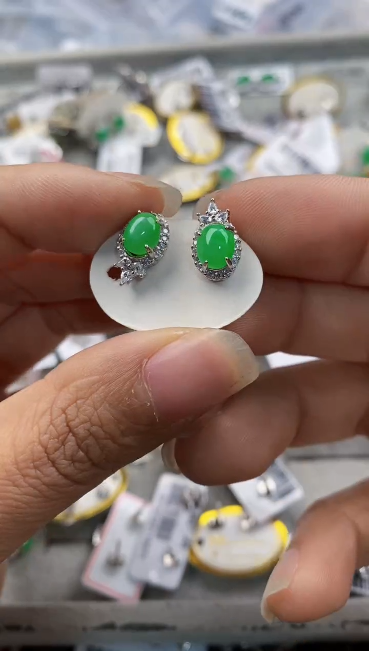 银S925镶嵌戒指翡翠333---5