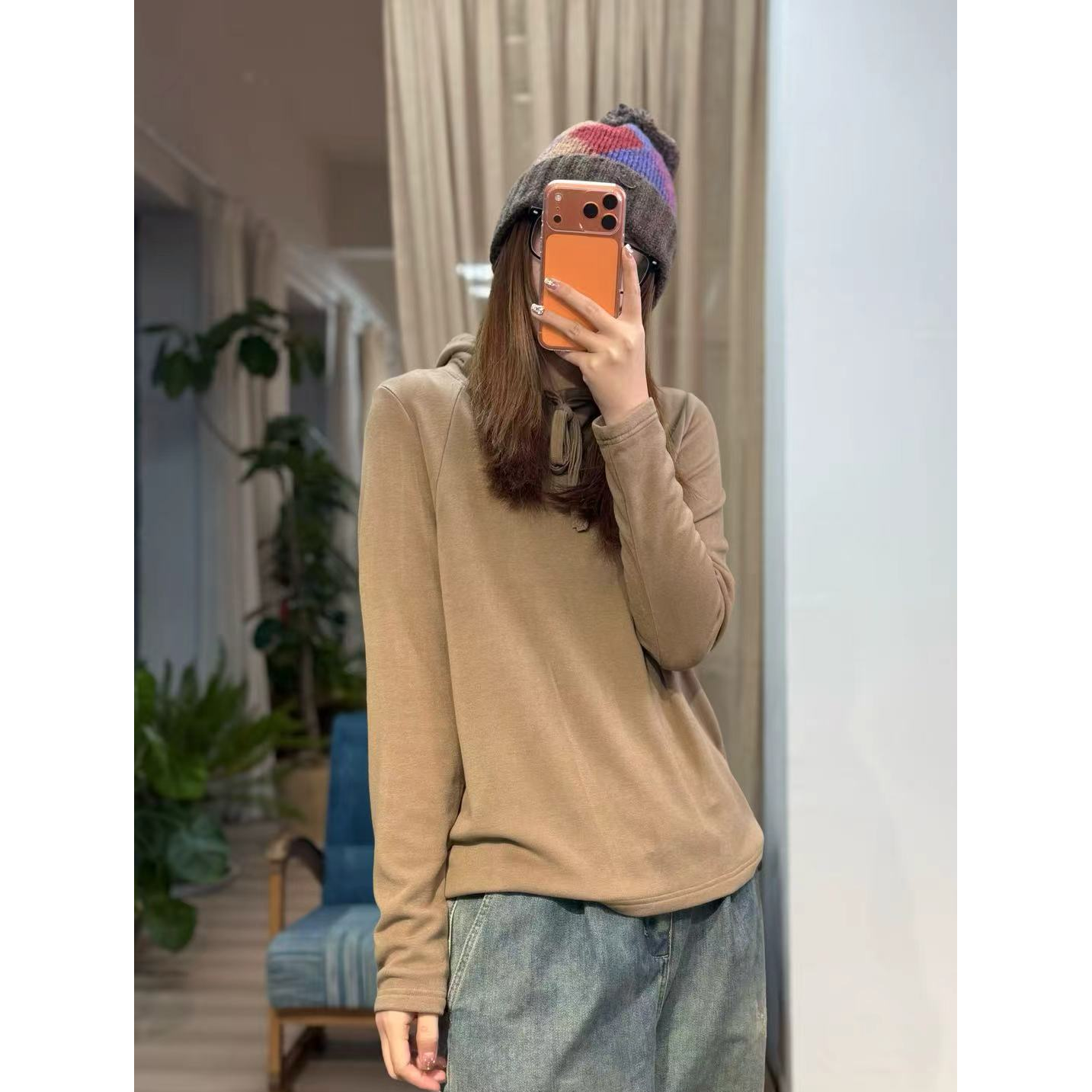 忆古朴拙双面德绒+连帽加厚套头卫衣251017