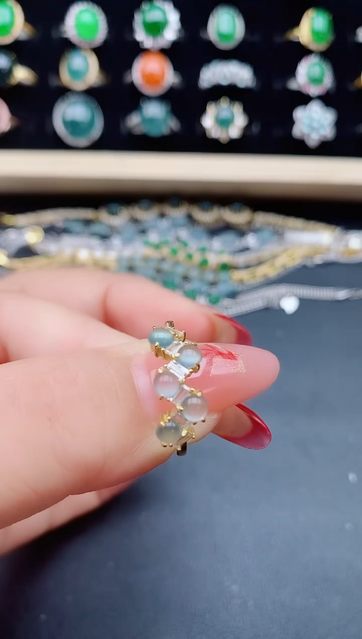 【闪购商品】翡翠戒指银S925镶嵌5080508