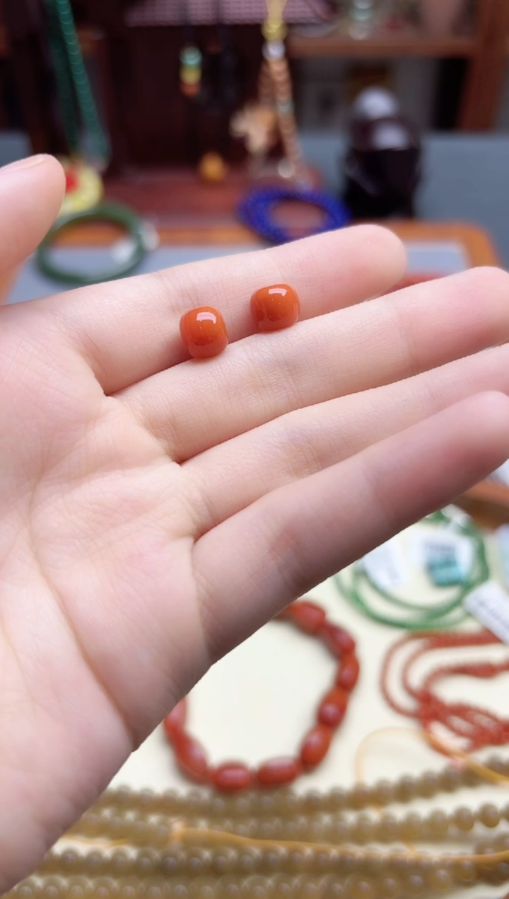 南红玛瑙配饰未镶嵌南红配饰一对GW