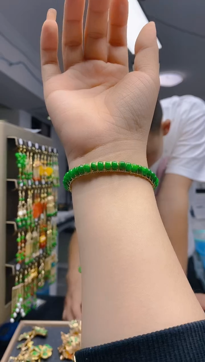 【闪购商品】翡翠耳饰合金389翡翠手镯