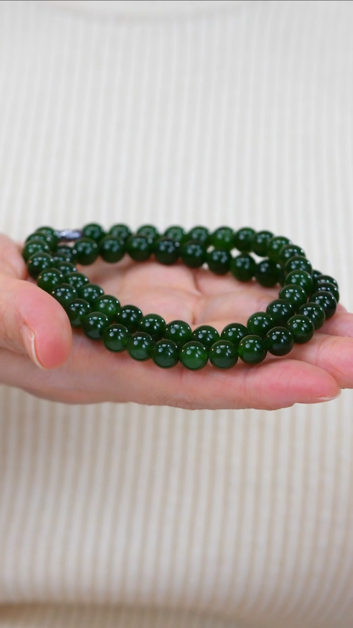 【闪购商品】和田玉（碧玉）未镶嵌颈饰珠珠项链