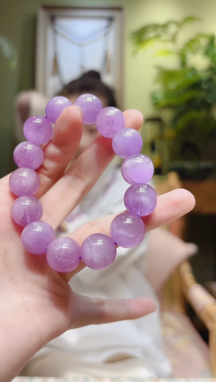 【闪购商品】锂辉石手串未镶嵌C10紫锂辉手串14左右