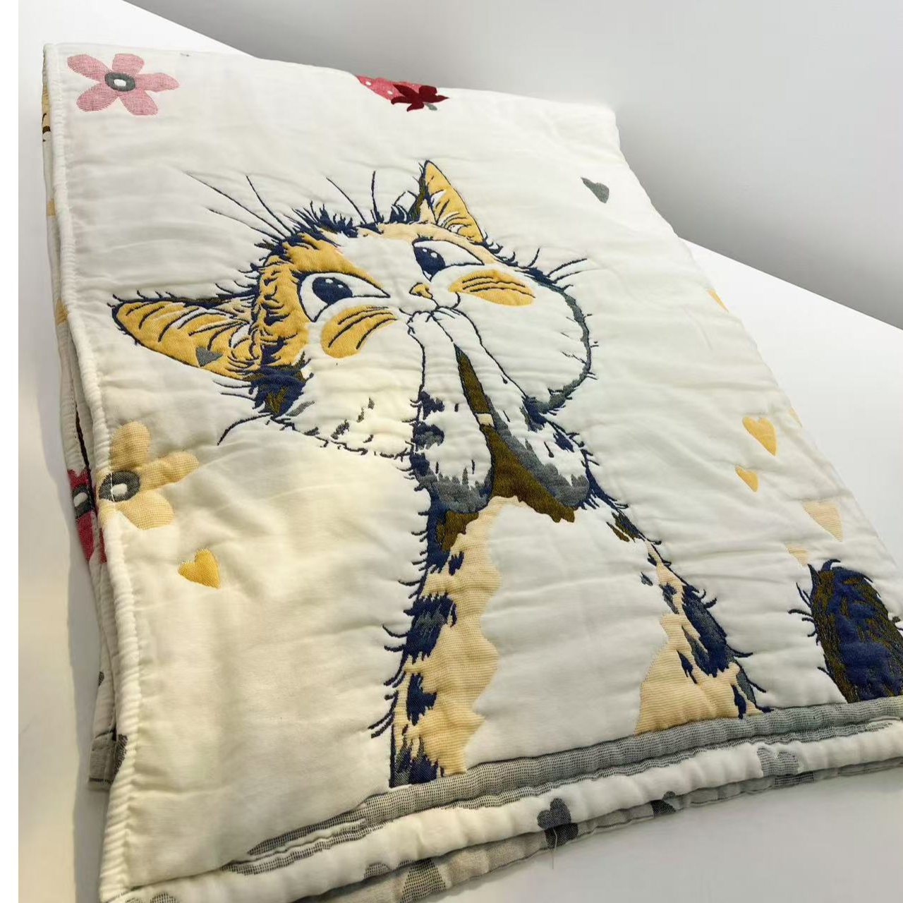 【泡芙被】四季通用云朵棉泡芙被 120*150cm 卡通猫